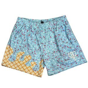 Baseball Lifestyle 101 Aqua Blue Ice Cream Shorts - Men's Medium - EUC